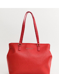 Valentino by Mario Valentino Tumbled Black Soft Tote Bag In Red