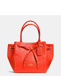 Coach Turnlock Tie Small Tote In Refined Pebble Leather