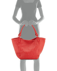 Neiman Marcus Woven Large Tote Bag Poppy