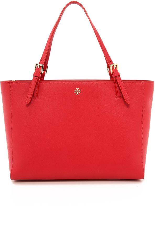 Tory Burch Saffiano Leather Tote - Red Totes, Handbags - WTO538760