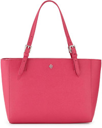 Tory Burch York Saffiano Leather Tote Bag Carnation Red