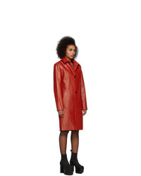 Mowalola Red Leather Stroke Coat