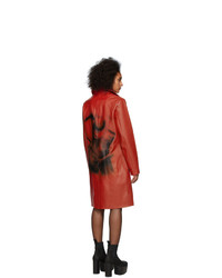 Mowalola Red Leather Stroke Coat