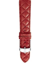 Michele 18mm Quilted Leather Watch Strap
