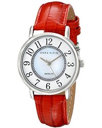 Anne Klein Ak1967mpri Easy To Read Watch With Red Leather Strap