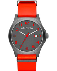 Marc by Marc Jacobs Jimmy Red Leather Strap Watch 43mm Mbm5060