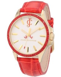 Juicy Couture 1900970 Jetsetter Red Leather Strap Watch