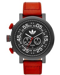 adidas Originals Indianapolis Chronograph Leather Strap Watch 50mm
