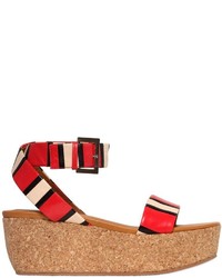 See by Chloe 70mm Patchwork Leather Cork Sandals