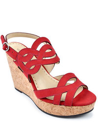 Adrienne Vittadini Camber Leather Platform Wedge Sandals