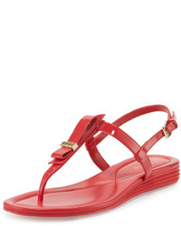 Cole Haan Marine Grand Patent T Strap Sandal True Red