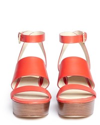 MICHAEL Michael Kors Michl Michl Kors Poesy Platform Wedge Leather Sandals