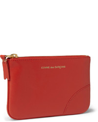 Red Leather Zip Pouch