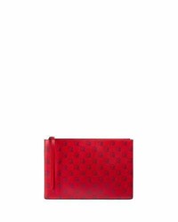Gucci Ghost Skull Leather Pouch Red
