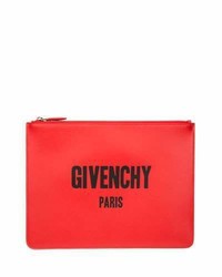 Givenchy Leather Logo Pouch Red