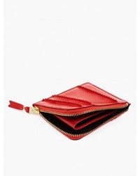 Comme des Garcons Wallet Red Raised Spike Leather Zip Coin Wallet