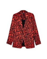 Topshop Leopard Print Suit Jacket