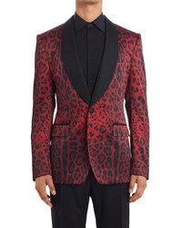 Dolce & Gabbana Leopard Print Tuxedo Jacket