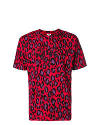 Red Leopard Crew-neck T-shirt