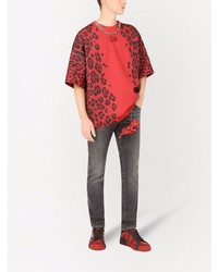 Dolce & Gabbana Leopard Print Dg Oversized T Shirt