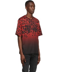 Dolce & Gabbana Red Black Leopard Polka Dot T Shirt