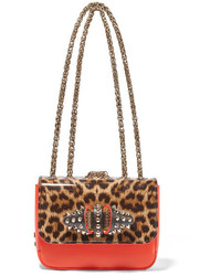 Christian Louboutin Sweet Charity Large Leather Shoulder Bag Leopard Print