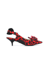 Red Leopard Leather Pumps