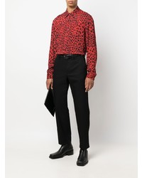 Just Cavalli Leopard Print Button Up Shirt