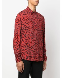 Just Cavalli Leopard Print Button Up Shirt