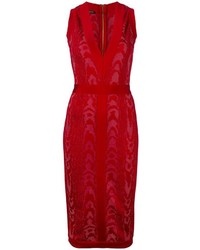 Red Leopard Midi Dress