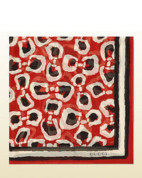 Gucci Leopard Print Silk Chiffon Scarf