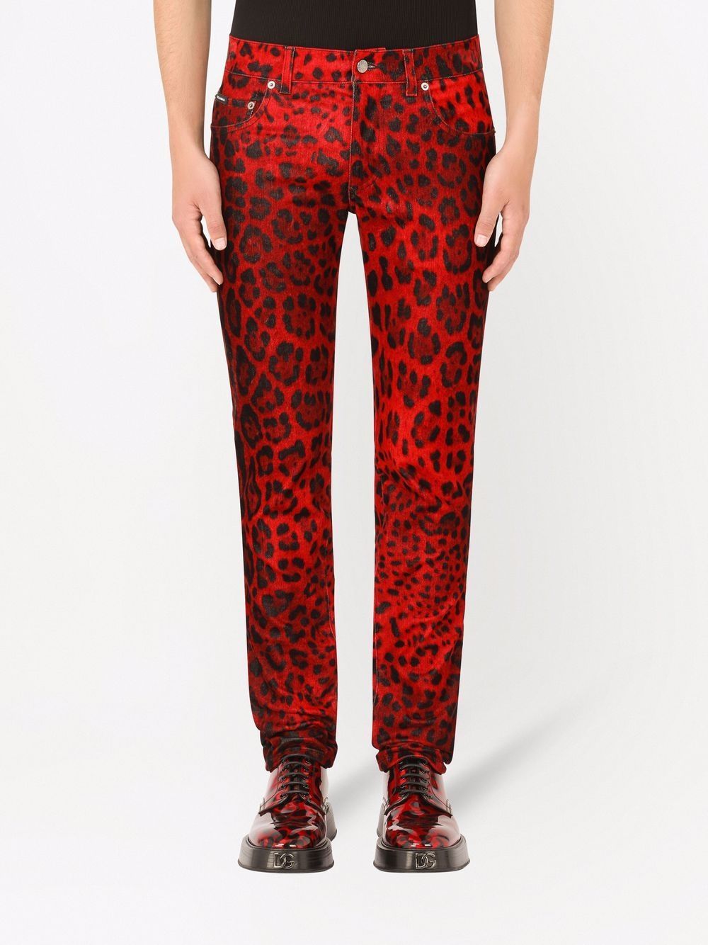 Dolce And Gabbana Leopard Print Skinny Jeans 1 395 Lookastic
