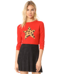 Bella Freud Iggy Leopard Star Sweater