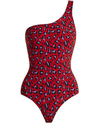 Stella McCartney Leopard Print One Shoulder Swimsuit