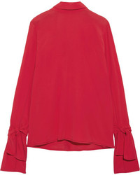 Marni Tie Back Crepe Blouse Red