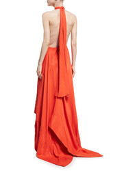 SOLACE London Esme Halter Sleeveless Linen Gown