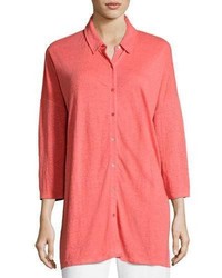 Eileen Fisher 34 Sleeve Organic Linen Jersey Tunic