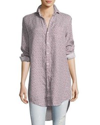 Frank And Eileen Frank Eileen Mary Long Sleeve Tunic Shirt Red Pattern