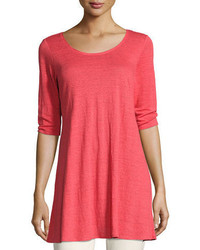 Eileen Fisher Half Sleeve Linen Jersey Layering Tunic Plus Size