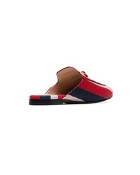 Gucci Blue Red And White Princetown Stripe Linen Loafers