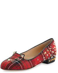 Charlotte Olympia Plaid Punk Kitty Loafer Tartan