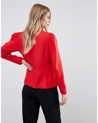 Asos Long Sleeve Blouse With Origami Detail