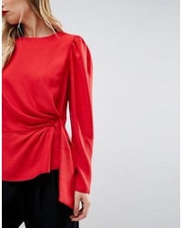 Asos Long Sleeve Blouse With Origami Detail
