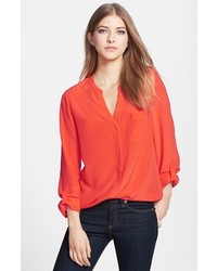 Trouve Silk Blouse Red Fiesta Medium