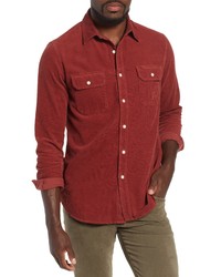 AG Benning Slim Fit Utility Shirt In Tannic Red At Nordstrom