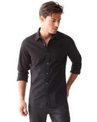 GUESS Canal Long Sleeve Slim Fit Dobby Shirt