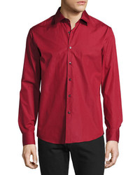 Salvatore Ferragamo Classic Cotton Sport Shirt Red