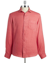 Black Brown 1826 Linen Button Front Shirt