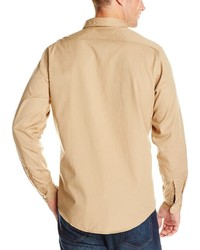 Dockers Long Sleeve Solid Double Chest Pocket Shirt