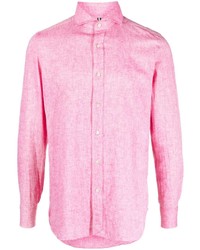 Borrelli Long Sleeved Cotton Linen Blend Shirt